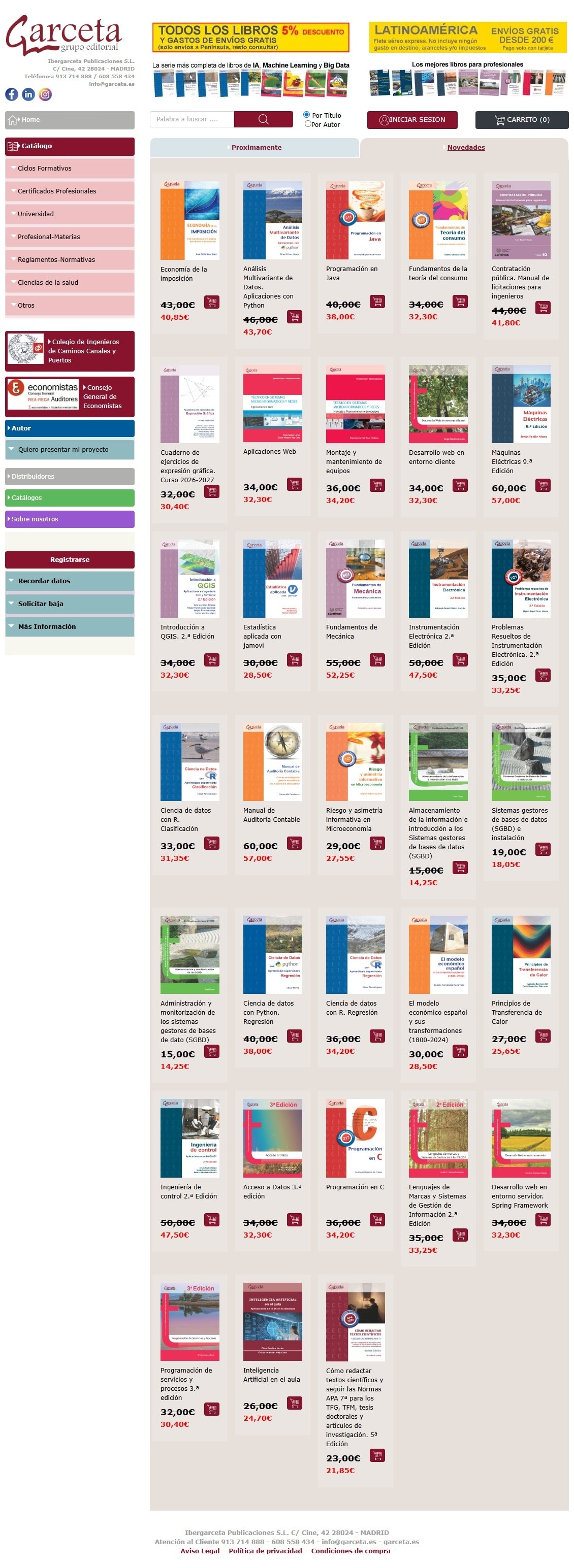 Web de Editorial Garceta