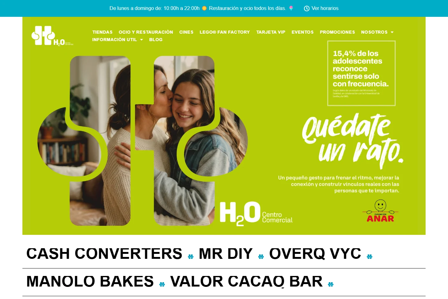 Web de Centro Comercial H2O